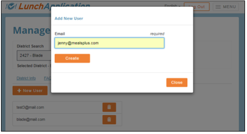 lunchapplication add new user form